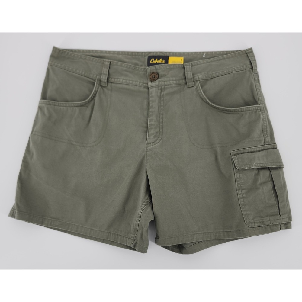 Cabela's Womens Olive Green Cargo Shorts SZ 8 Outdoor Hiking Casual Cotton Blend